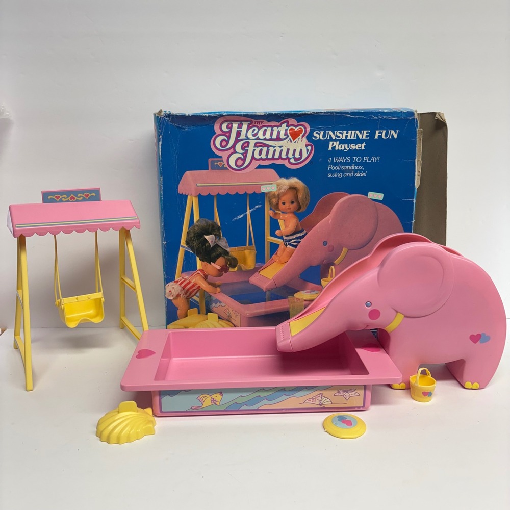 Vintage Mattel The Heart Family Sunshine Fun Playset Elephant Slide 9597 Vtg 80s